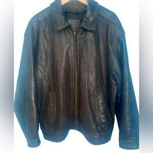 Men's Field Gear Brown Heavy Genuine Leather Jacket Bomber Classic Size XL